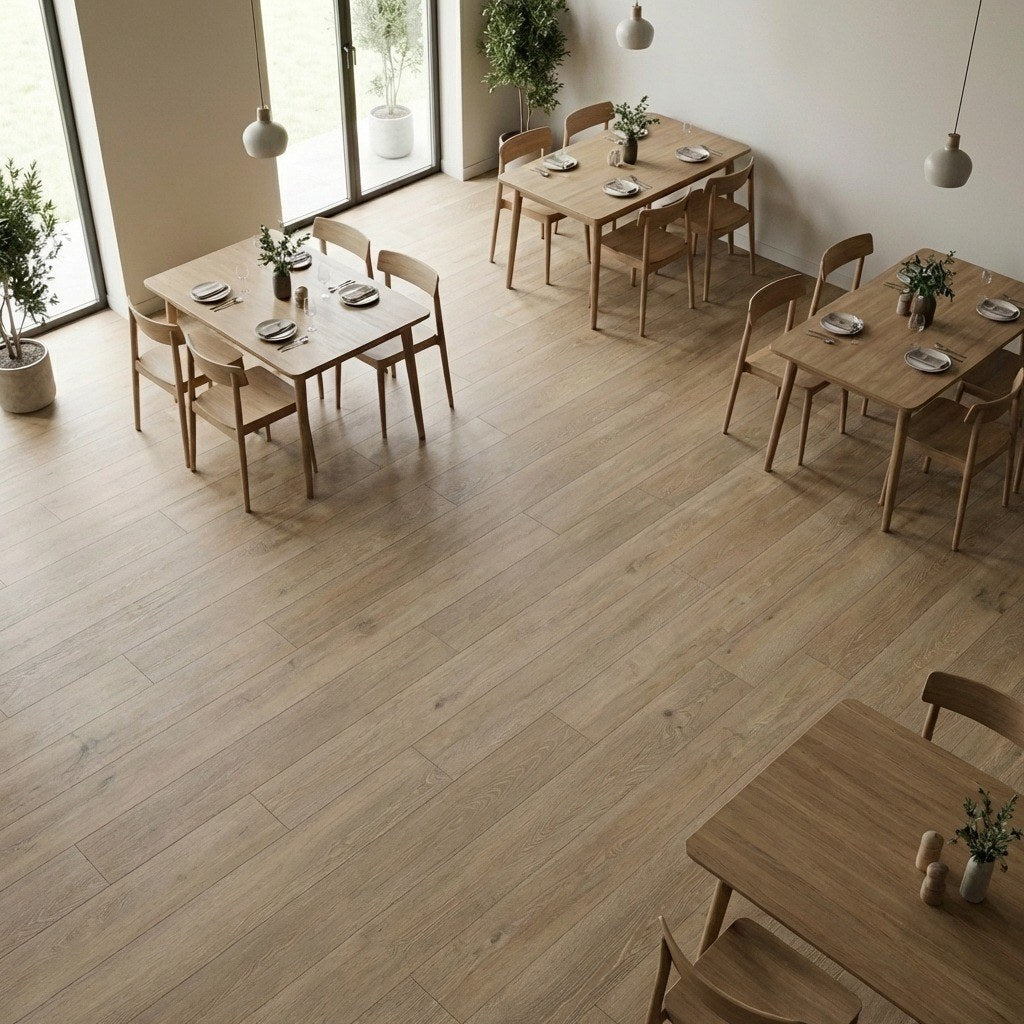 Weathered Ridge Oak — SuperOak Elite in a bedroom