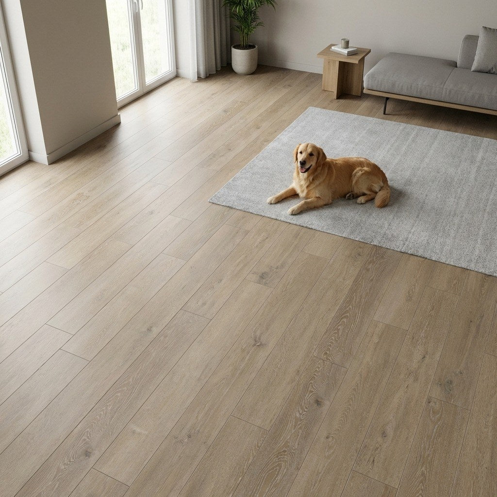 Weathered Ridge Oak — SuperOak Elite in a playroom