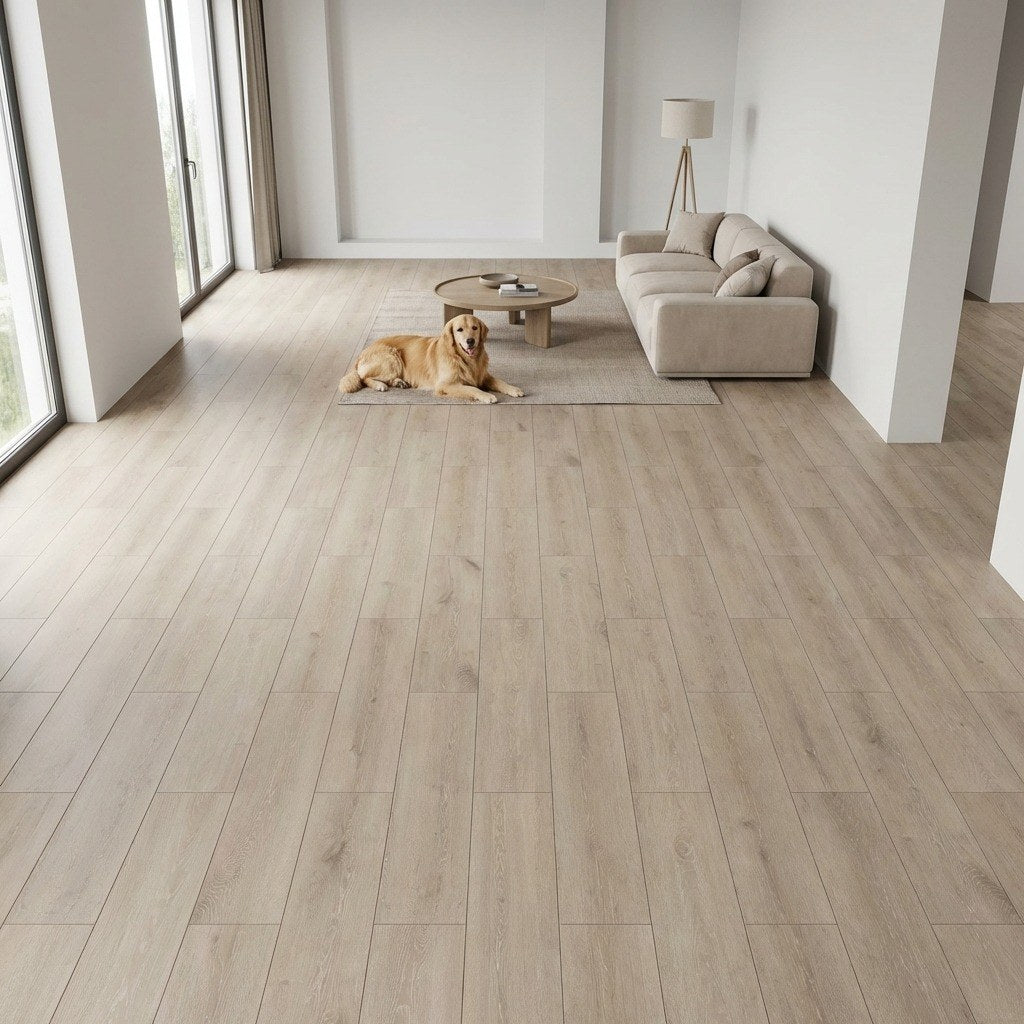 Coastal Sand Oak — SuperOak Elite in a bedroom