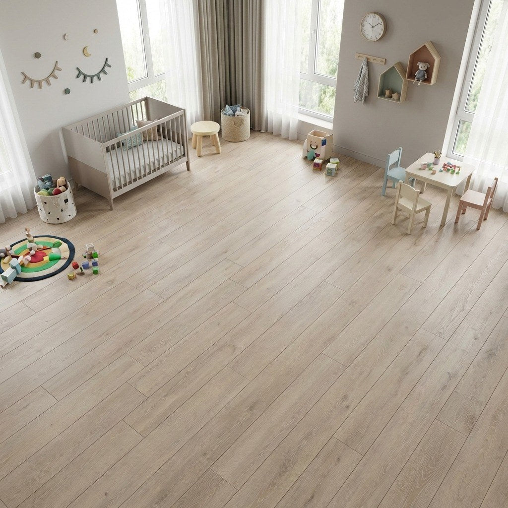 Coastal Sand Oak — SuperOak Elite in a playroom