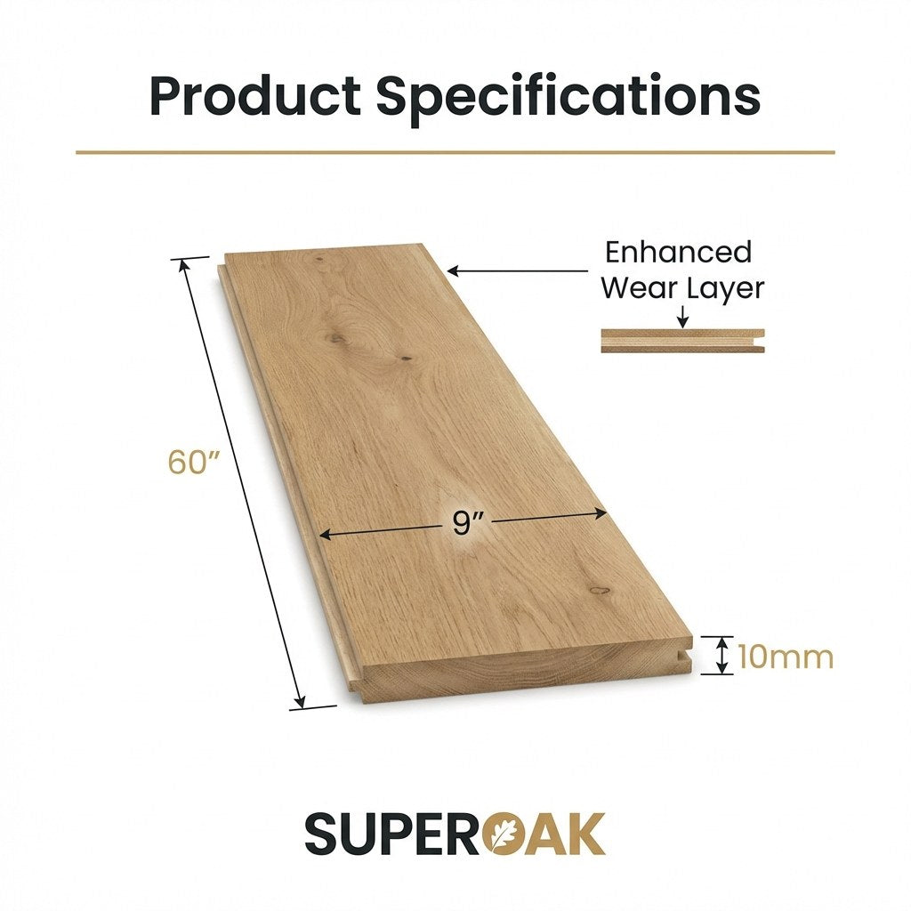 Autumn Trail Oak — SuperOak Elite — 9 in x 60 in hybrid wood plank