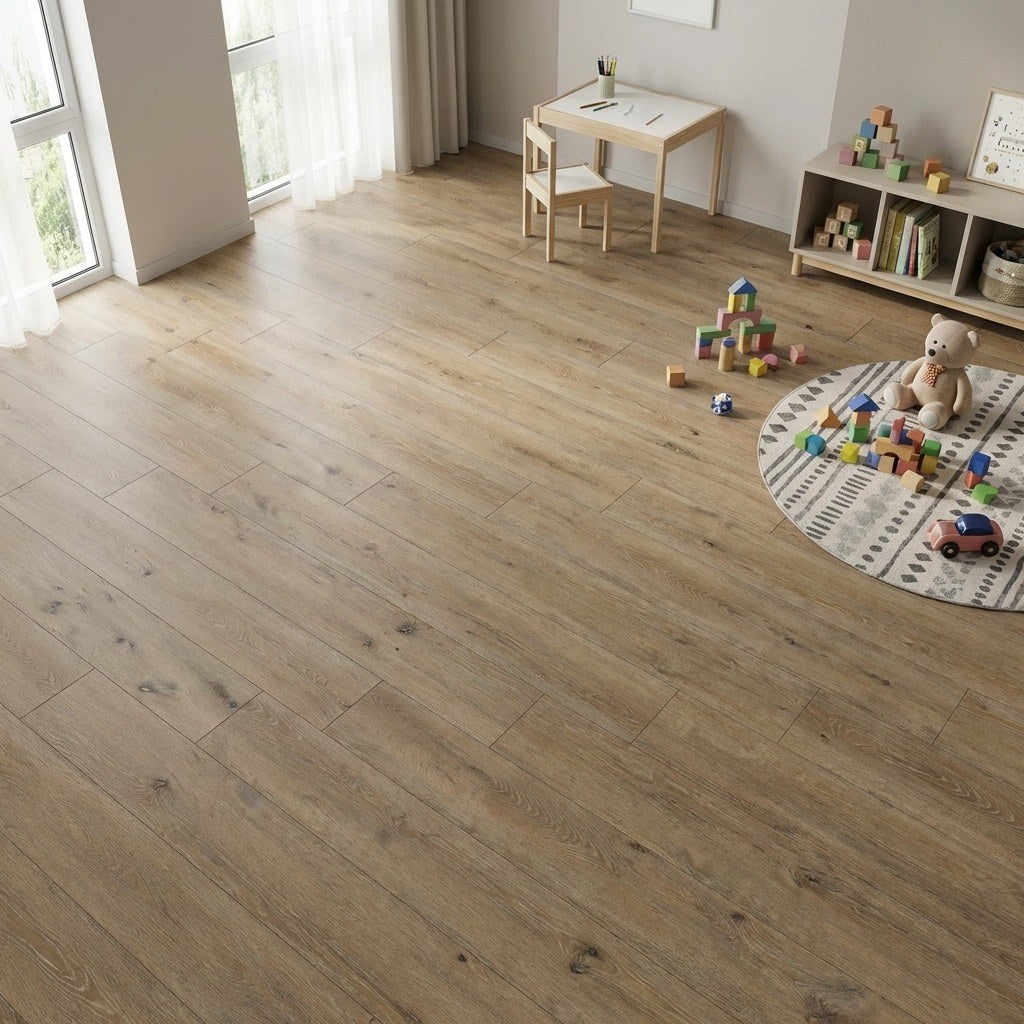 Autumn Trail Oak — SuperOak Elite in a playroom
