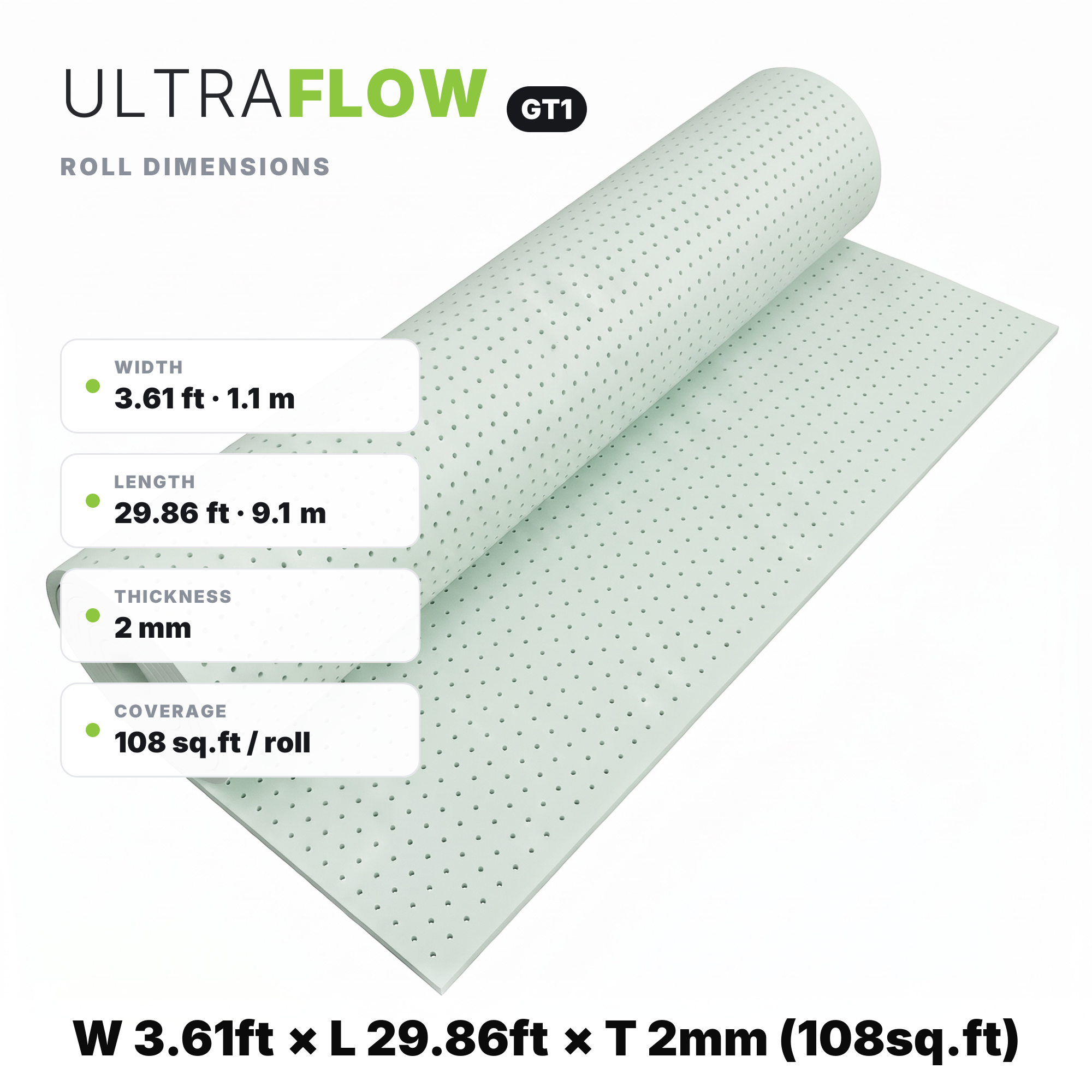 ULTRAFLOW GT1 — 尺寸标注